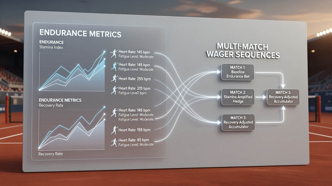 Tennis player tracking endurance data during extended match play on court