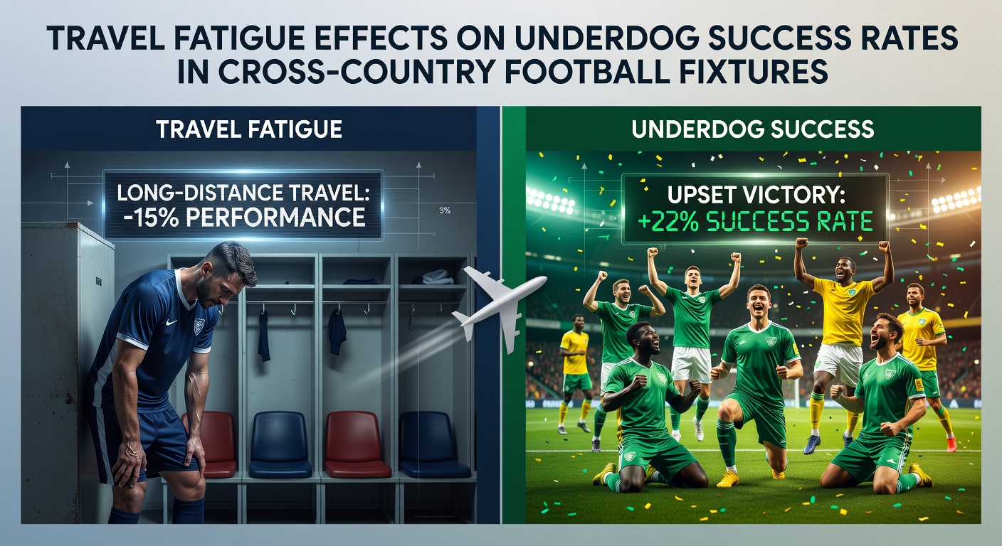 Football players arriving at a stadium after a long cross-country journey, showing signs of travel fatigue during pre-match preparations
