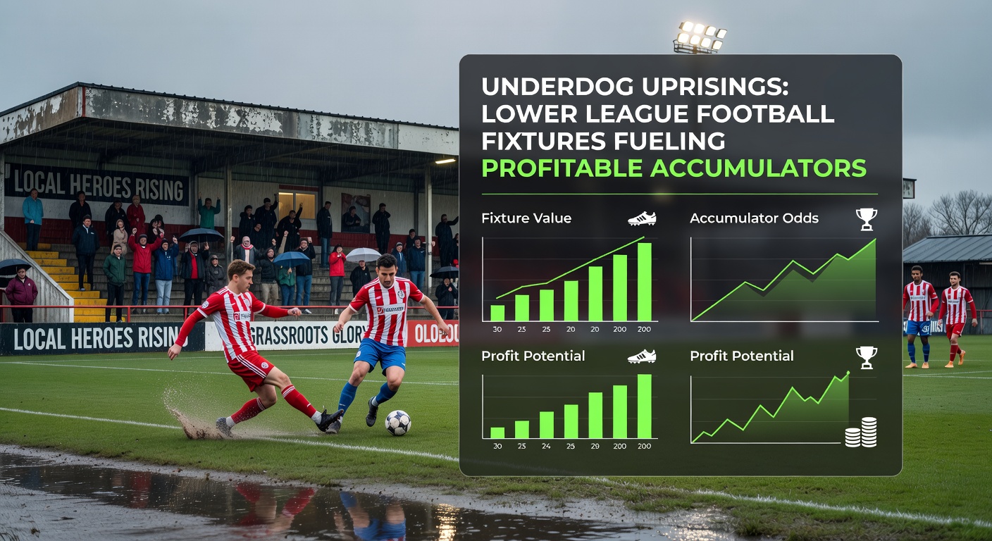 Betting slip highlighting successful lower league accumulator payout with underdog results highlighted
